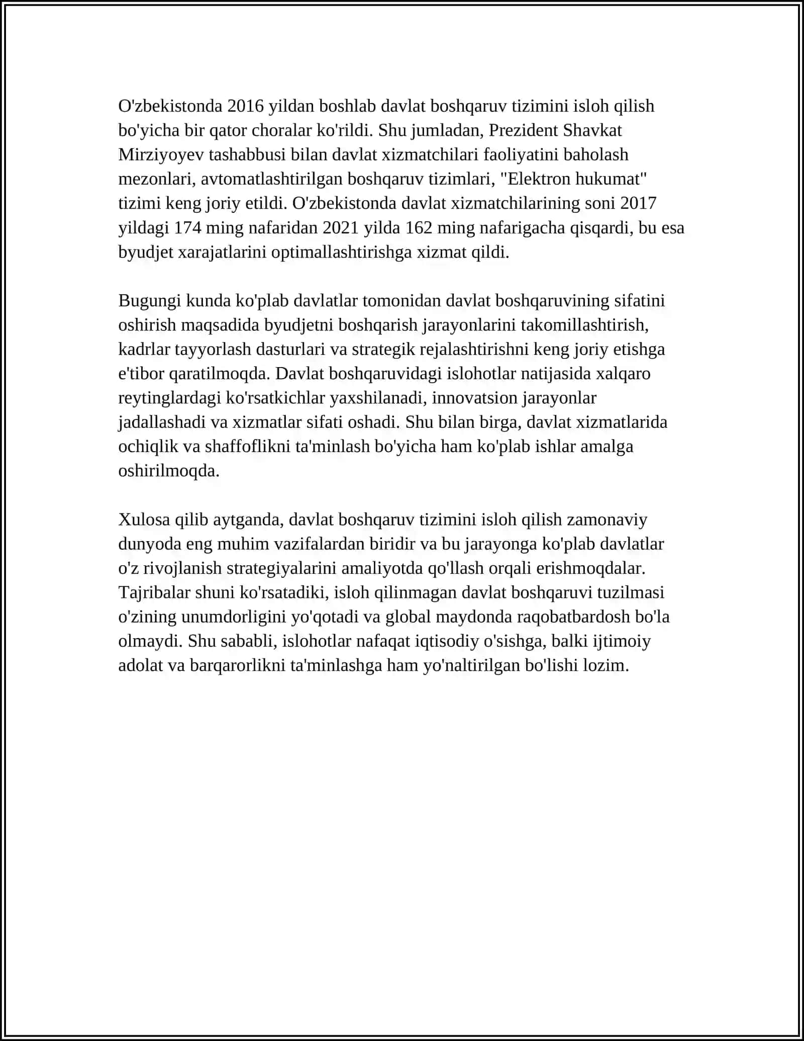 MUSTAQILLIK YILLARIDA OʻZBEKISTONDA AMALGA OSHIRILGAN ISLOHOTLAR 4