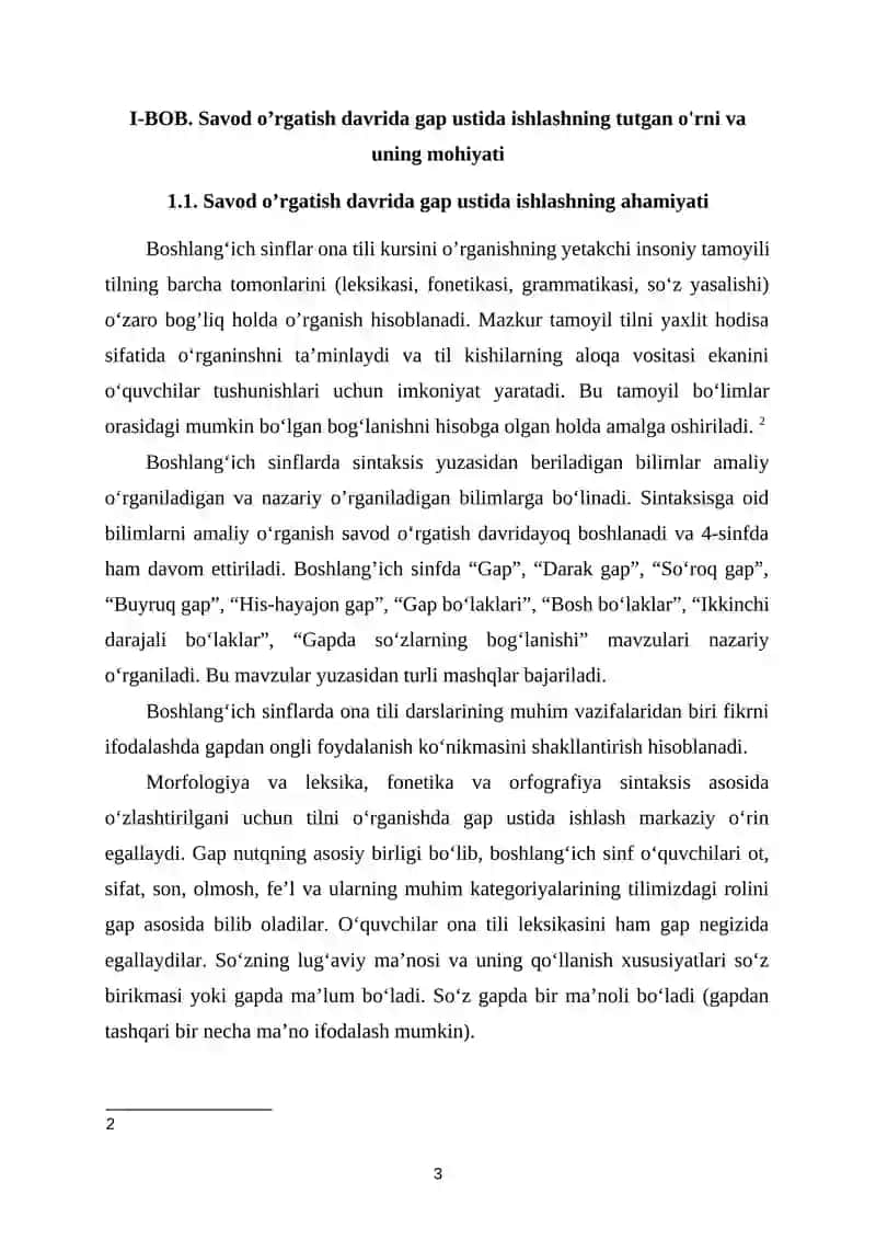 Savod o’rgatish davrida gap ustida ishlash 4