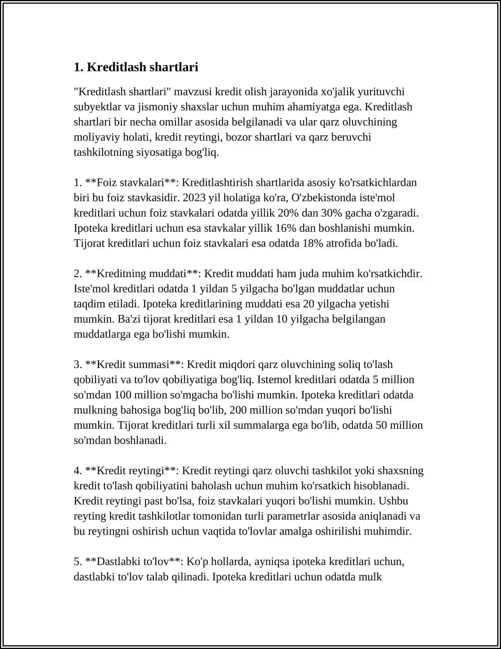 PUL KREDIT TIZIMI 4