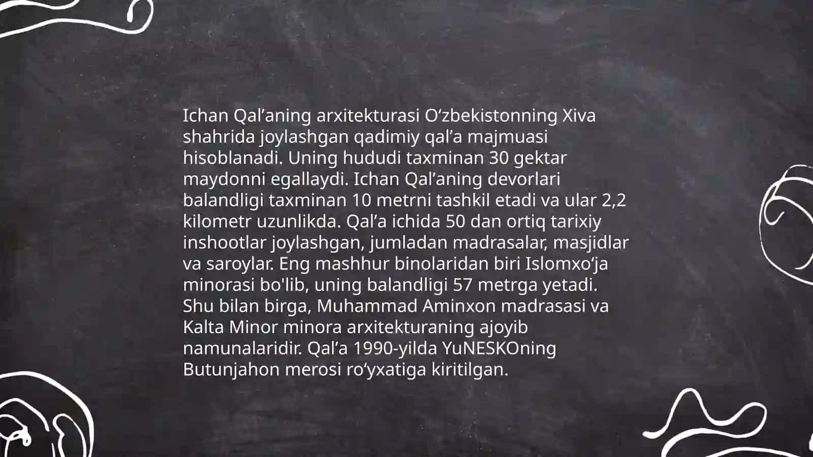 Ichan qalʼa tarixiy obidasi va salohiyati 4
