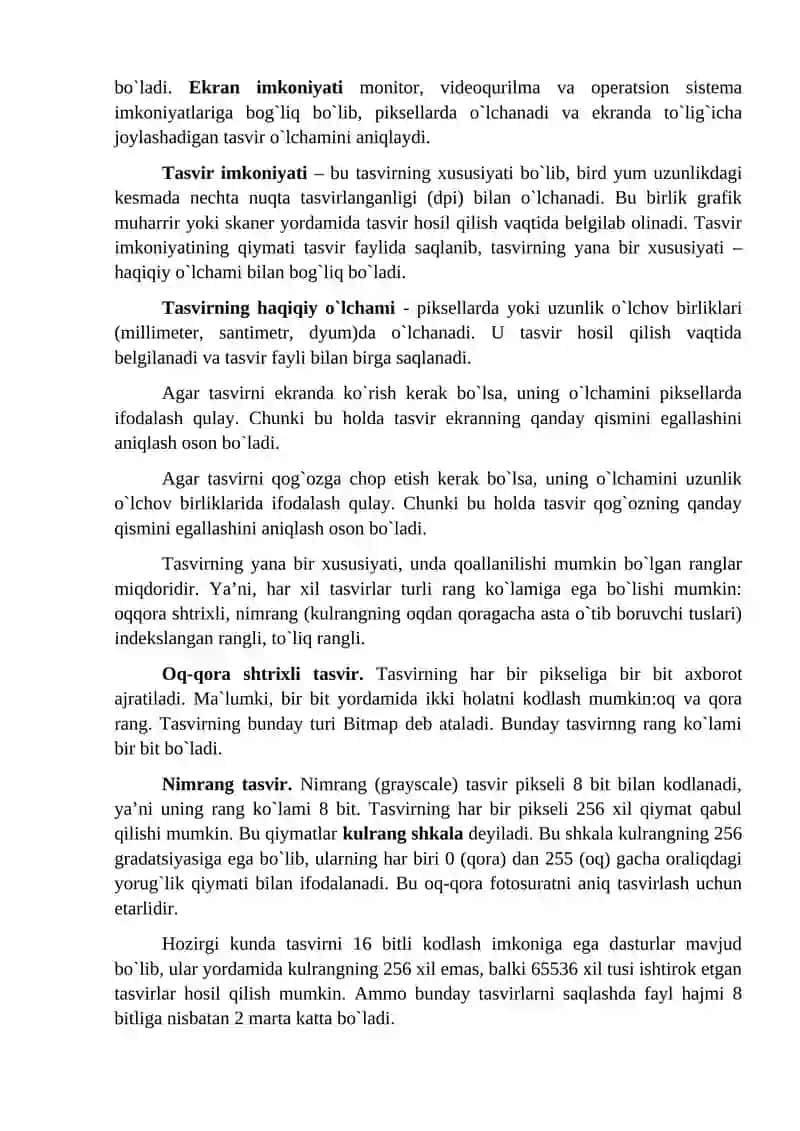 Tasvirni taqdim etish asoslari 4