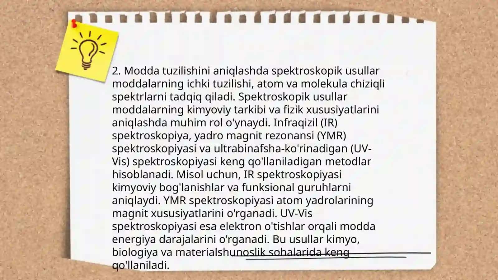 Spektroskopik usullar bilan modda tuzilishini va tarkibini aniqlash 4