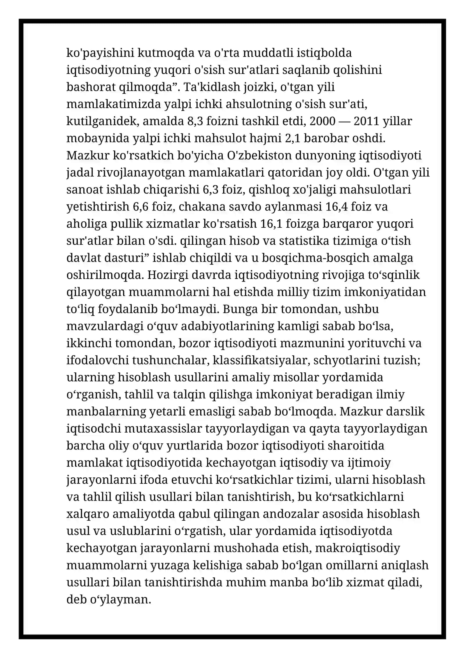 Milliy hisoblar tizimi va O‘zbekistonda unga o‘tishning vazifalari 4