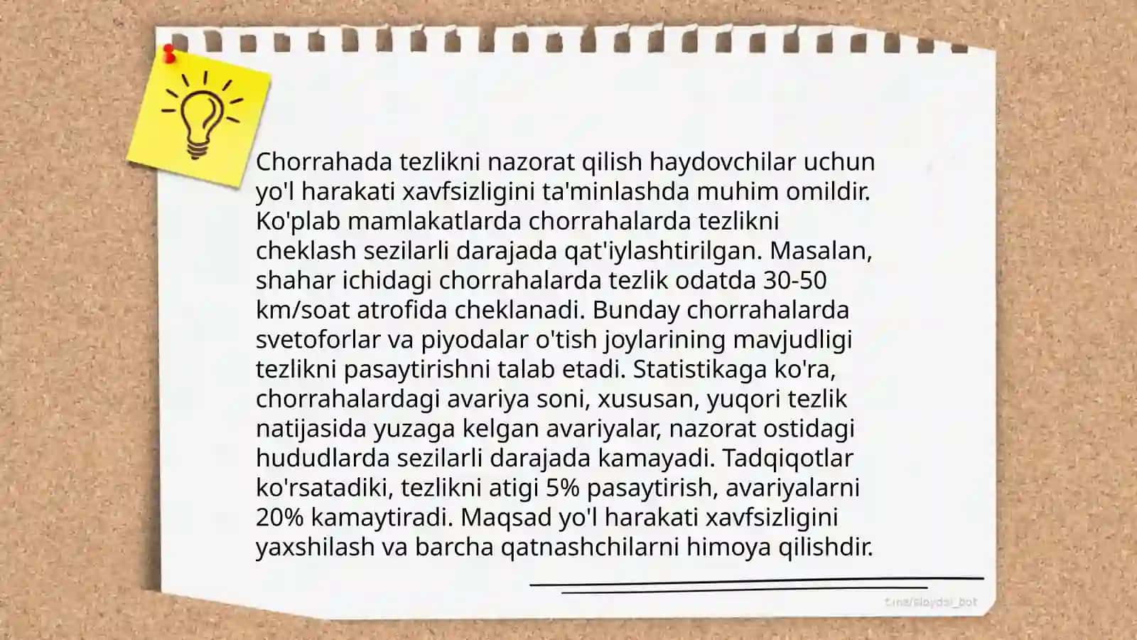 Norboyev Mirzabek - Harakat Tezligi va Chorrahalarida Harakatlanish 4
