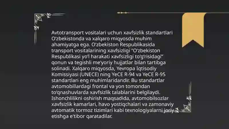 Avtotransport vositalarini sertifikatlash xususiyati 4
