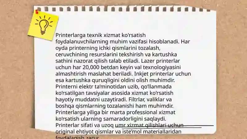 Kompyuterlarning texnik xizmat ko'rsatilishi 4