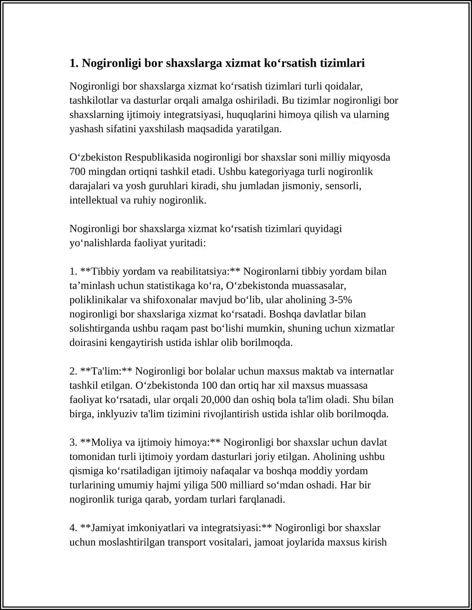 NOGRONLIGI BOR SHAXSLARGA XIZMAT KÒRSATISHNING XORIJ TAJRIBASI 4
