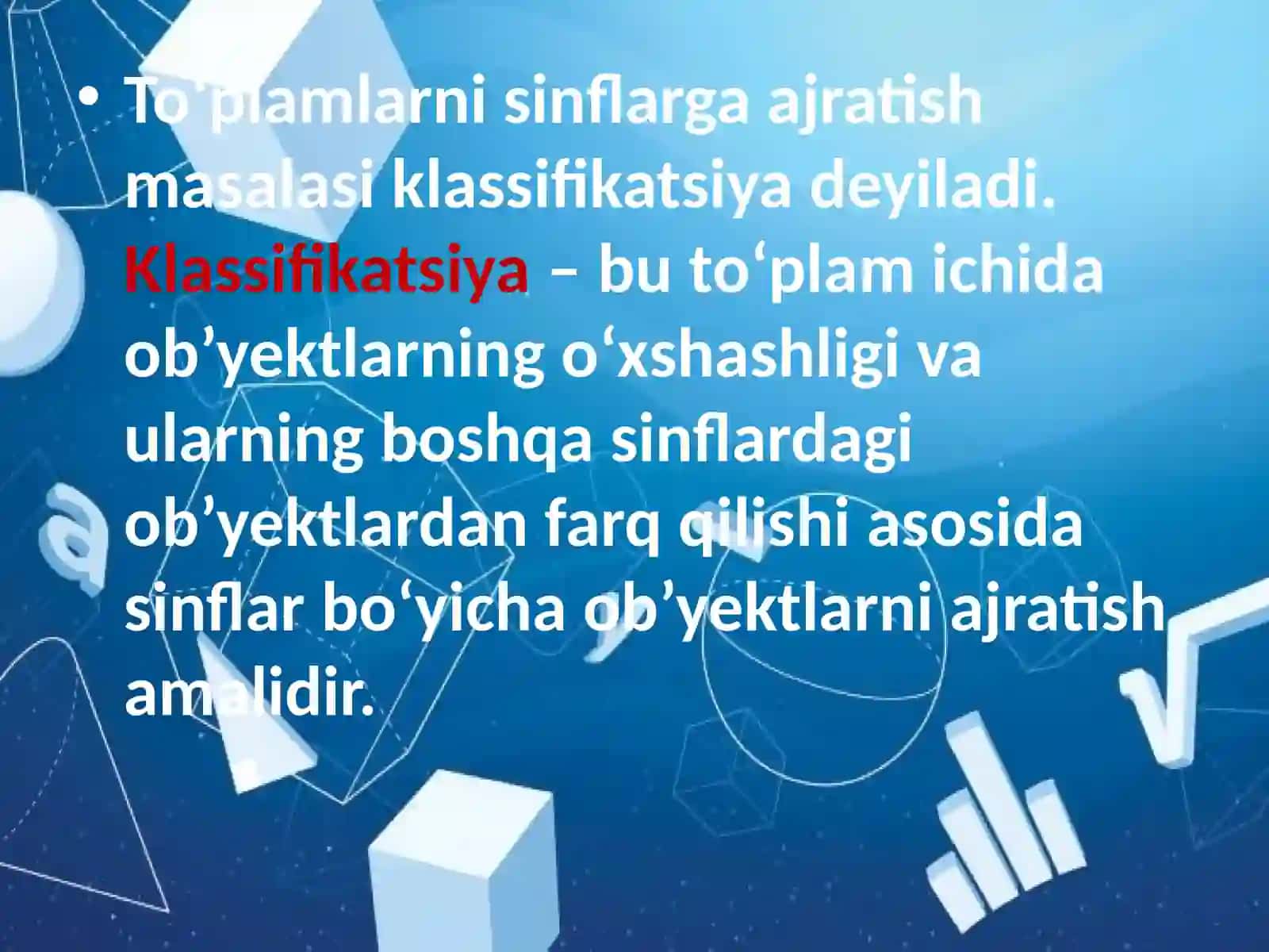 To`plamlarni  sinflarga  ajratishga  oid  misollar 4