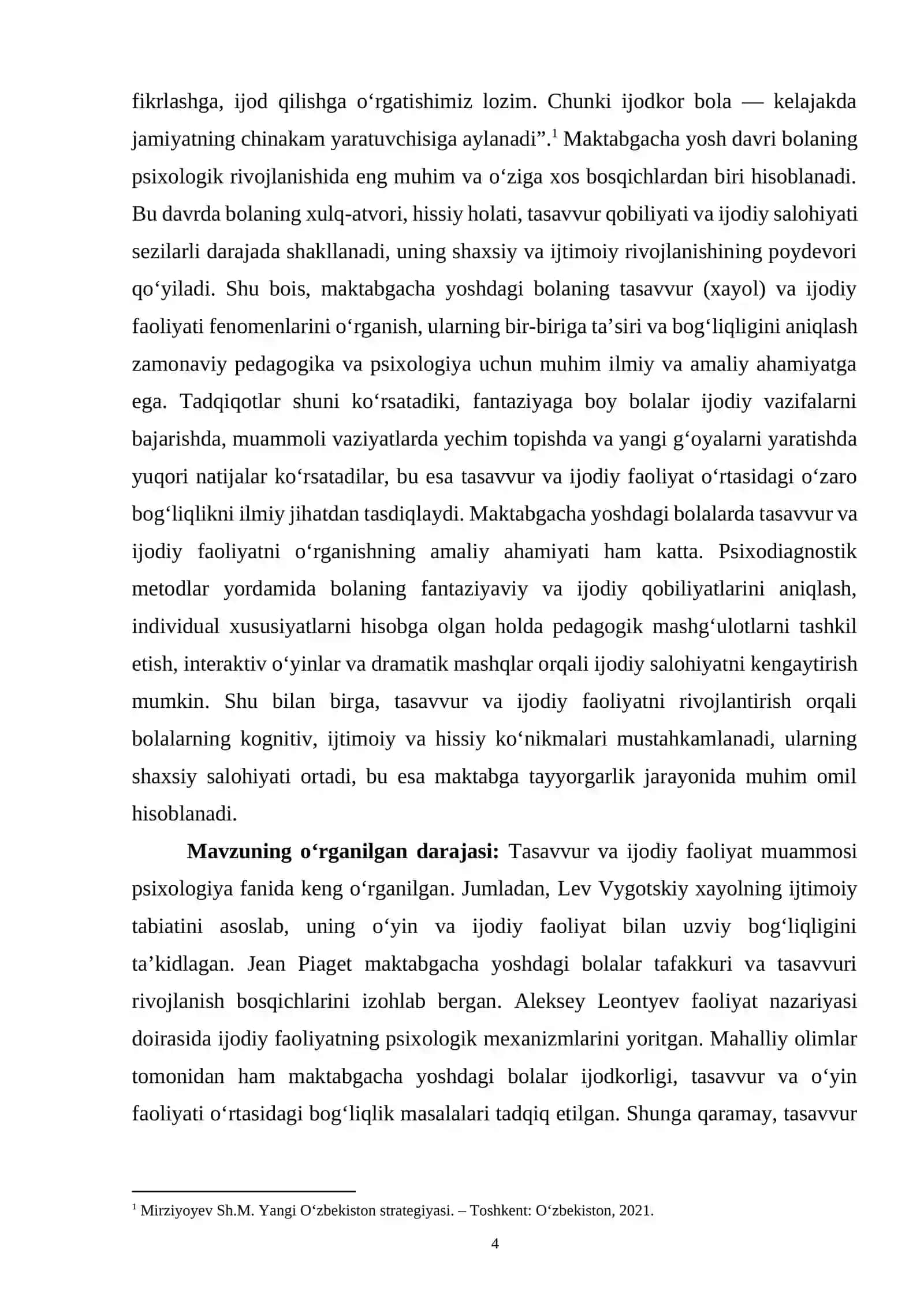 MAKTABGACHA YOSHDAGI BOLANING TASAVVUR (XAYOL) VA IJODIY FAOLIYATI OʻRTASIDAGI BOGʻLIQLIK FENOMENLARI 4
