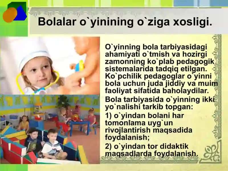 O`yin faoliyatining O`yin faoliyati usullari, nazariy va empirik 4