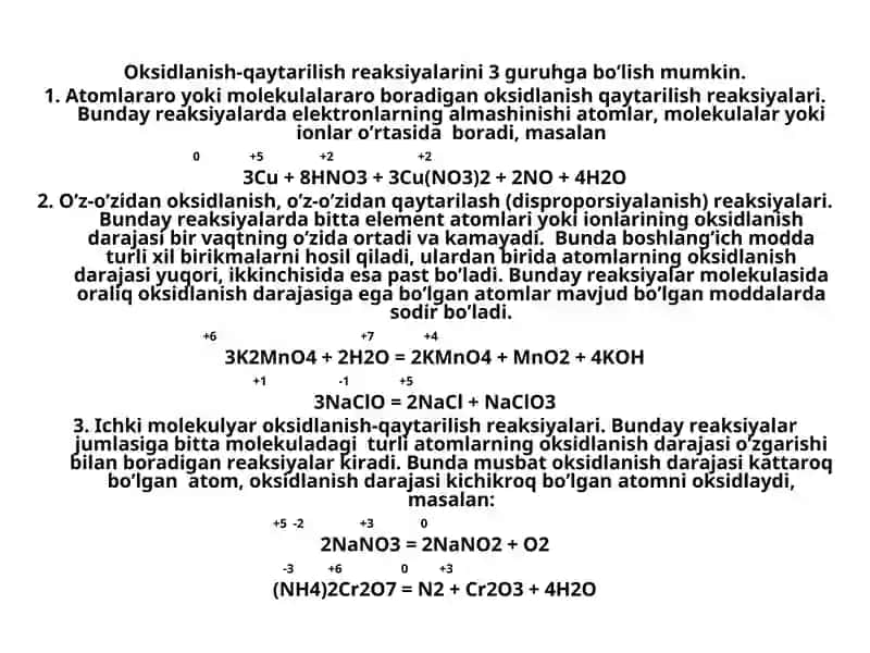 Оksidlаnish-qaytarilish reaksiyalаri 4