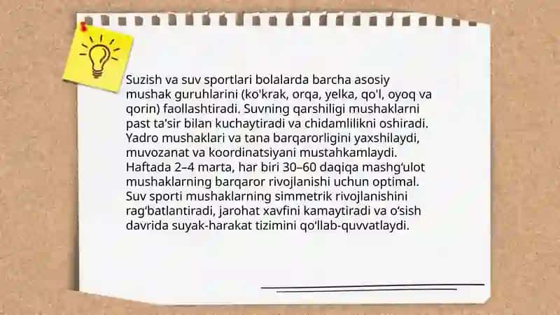 Suzish va boshqa suv sportlari bolalar salomatligiga qanday ijobiy ta‘sir kõrsatadi 4