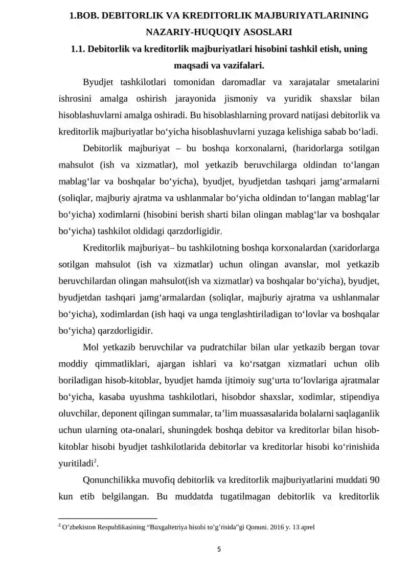 DEBITORLIK VA KREDITORLIK MAJBURIYATLARINING NAZARIY-HUQUQIY ASOSLARI 4