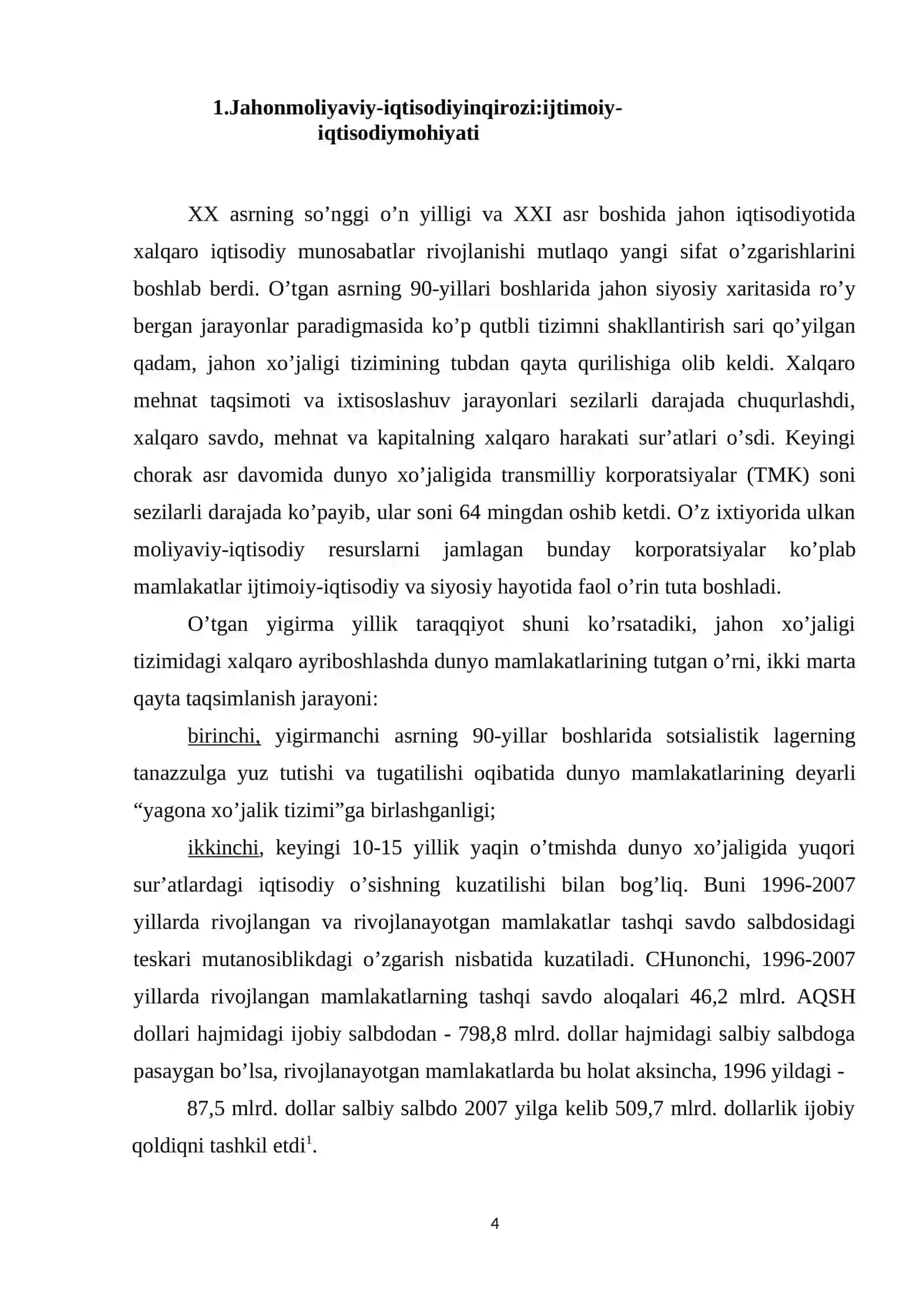 Jahon moliyaviy-iqtisodiy inqirozi va uning jahon xo’jaligiga ta’siri 4