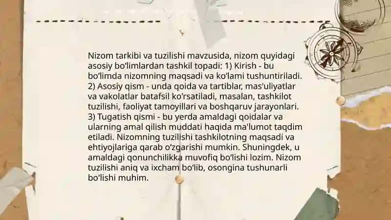 Tashkiliy hujjatlar. Nizom,shartnoma 4