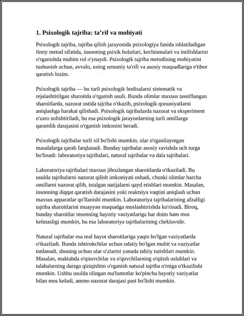 PSIXOLOGIK TAJRIBA HAQIDA TUSHUNCHA VA PSIXOLOGIK TAJRIBA TURLARI 4