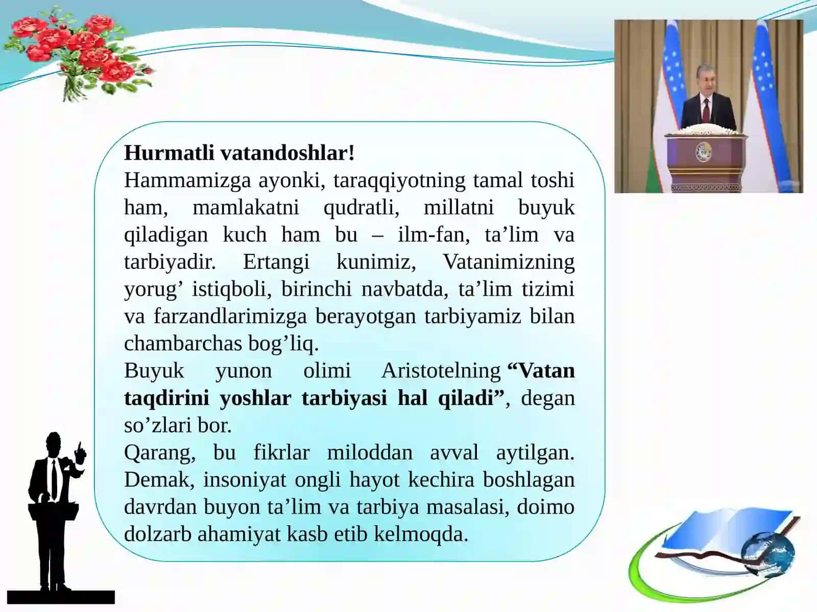 “TA’LIM TARBIYA JARAYONINING MAZMUNI” MAVZUSIDAGI TAQDIMOTI 4