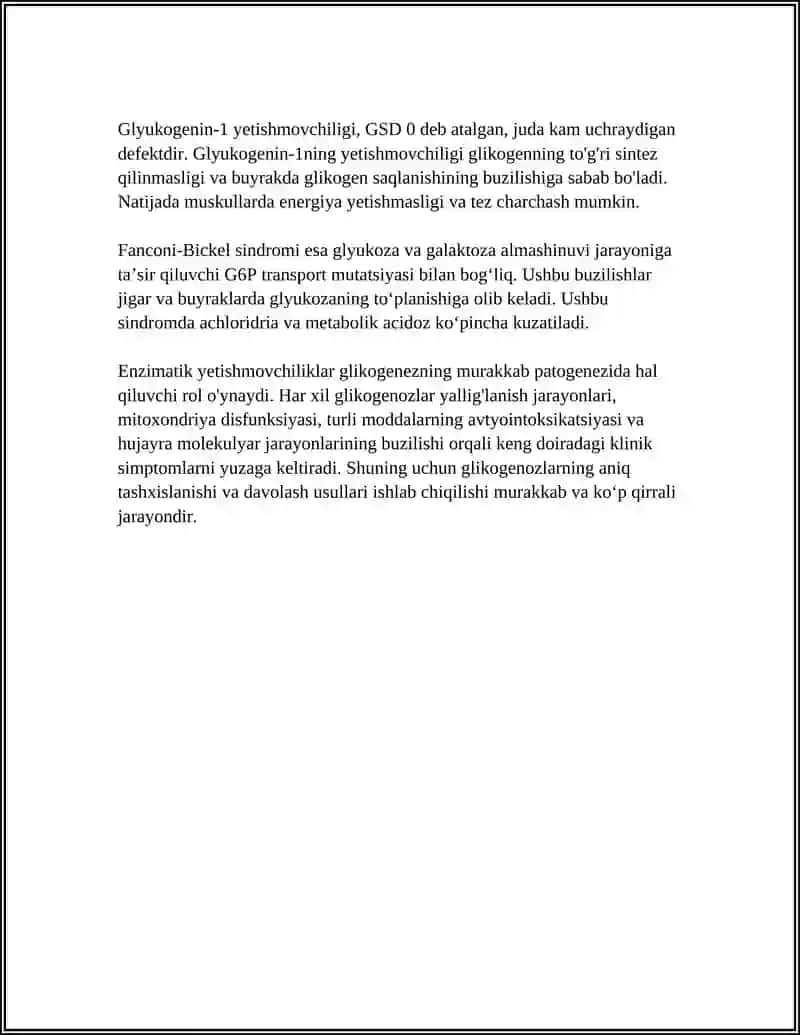 GLIKOGEN SAQLANISH KASALLIKLARNING PATOGENEZI 4