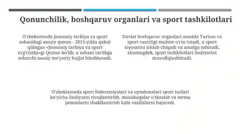 O'zbekistonda jismoniy tarbiya va sportni boshqarishning zamonaviy tizimi 4