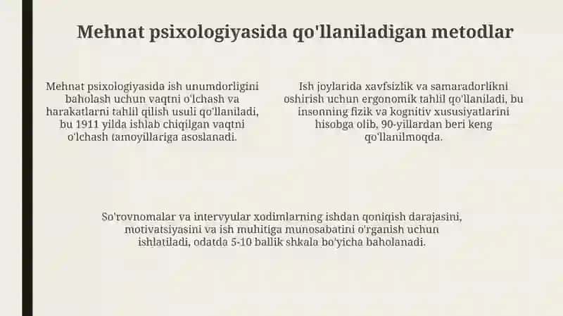 Muhandislik Psixologiyasi va Mehnat Psixologiyasi 4