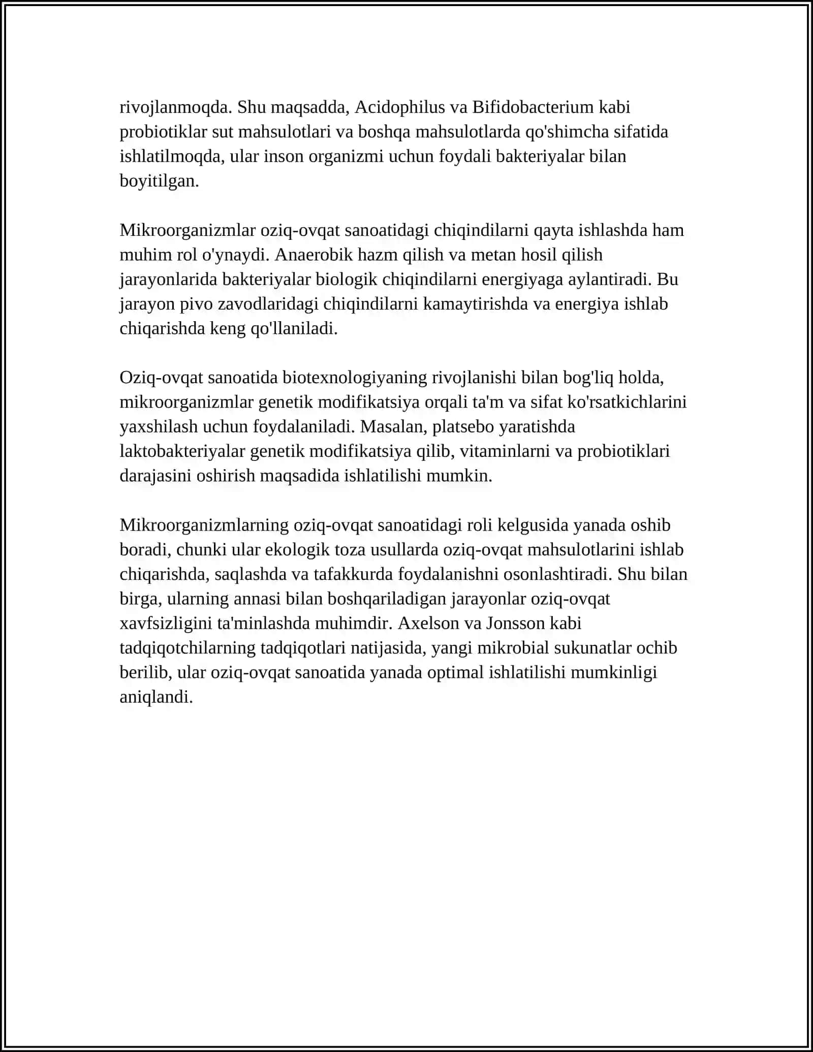 OZIQ OVQAT SANOATIDA MIKROORGANIZMLARNI ISHLATILISHI 4