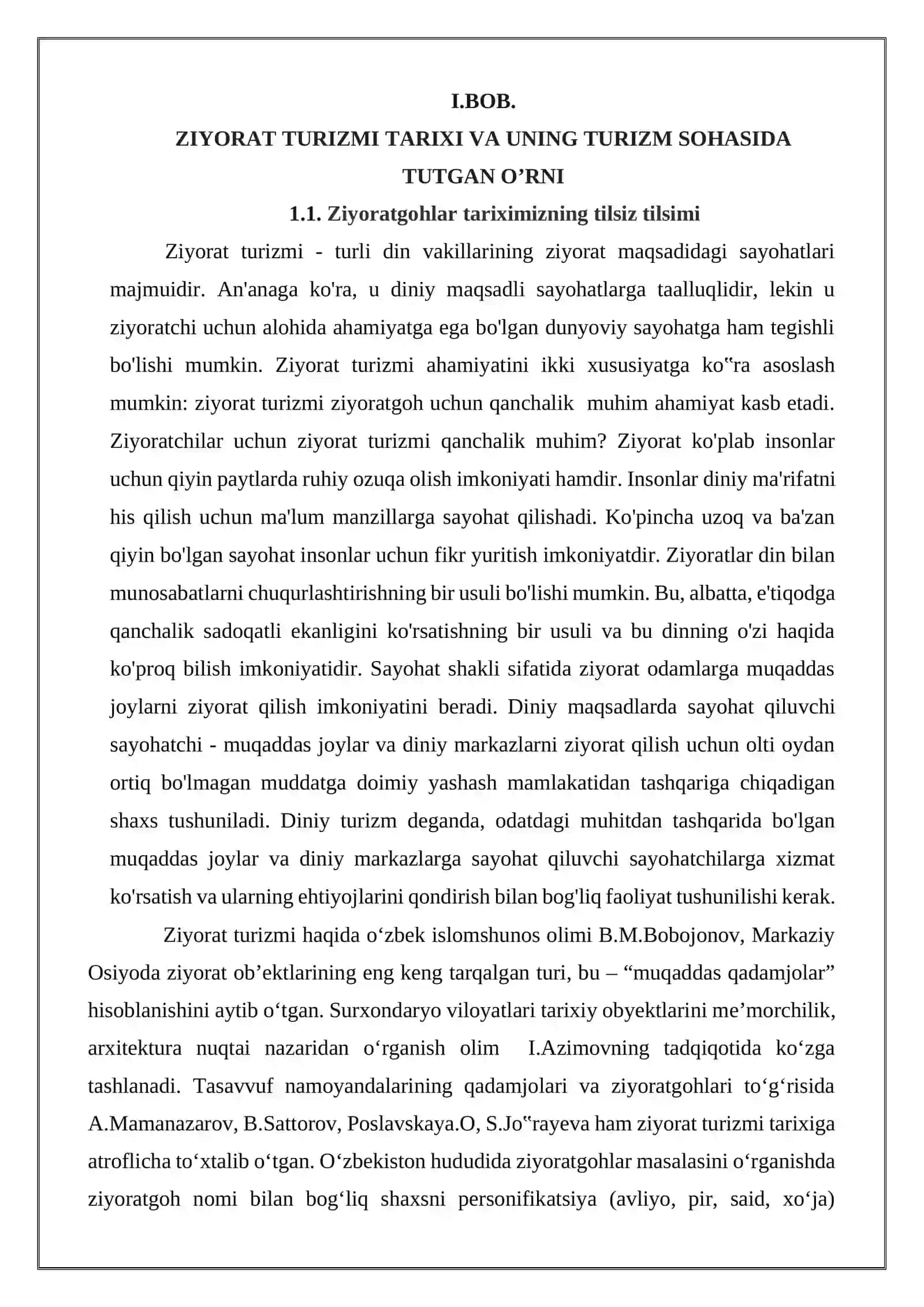 ZIYORAT TURIZMI TARIXI VA UNING TURIZM SOHASIDA TUTGAN O’RNI 4