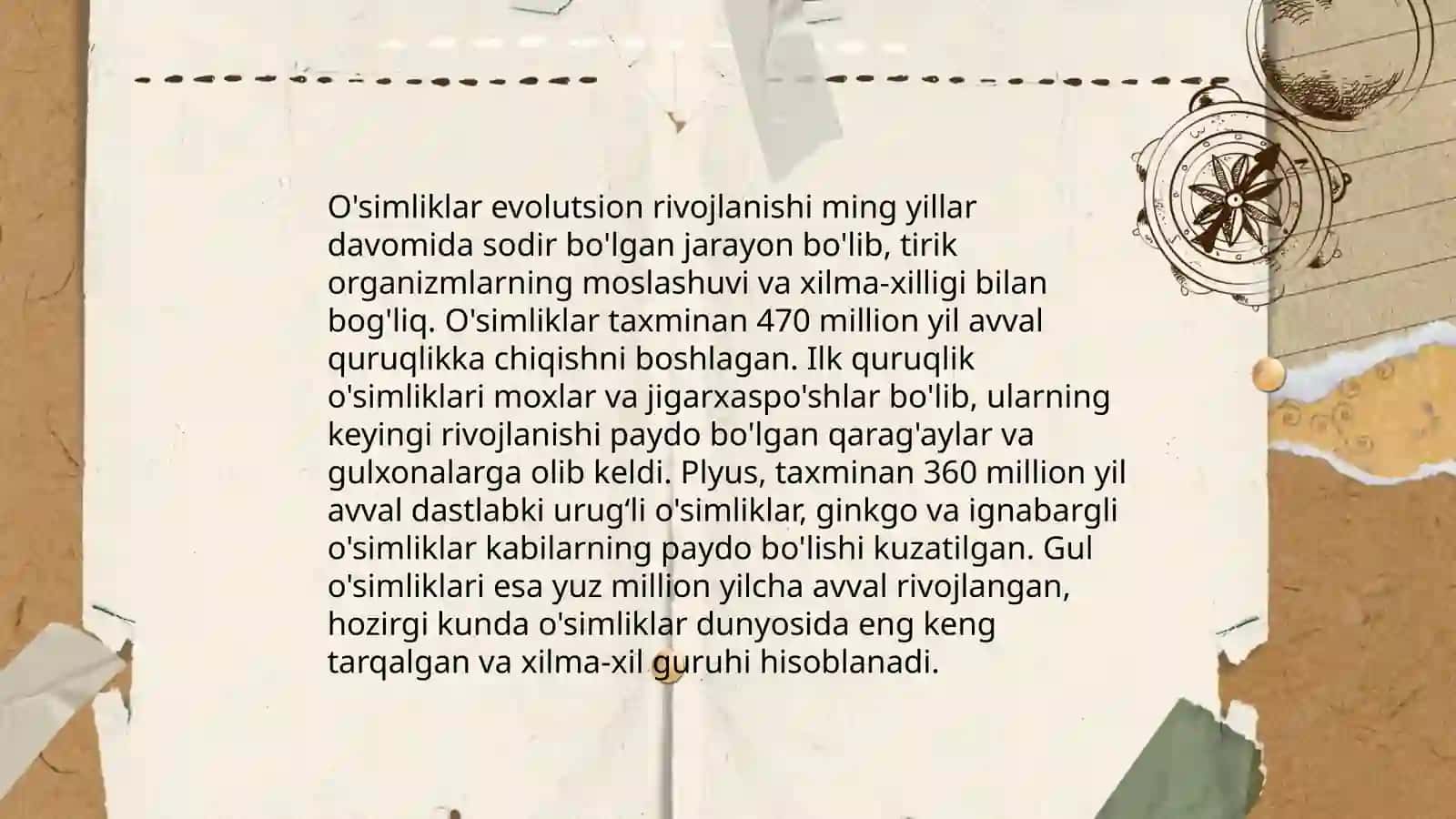 O'simlik kelib chiqishi va hujayraviy tuzilishi 4