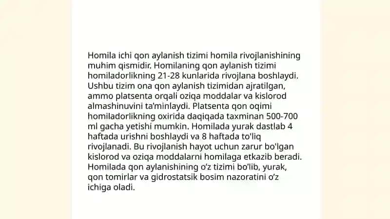 Homila Ichi Qon Aylanishi. Tekshirish Usullari. Zararlanish Semiotikasi 4
