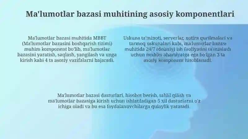 MA'LUMOTLAR BAZASI MUHITI 4