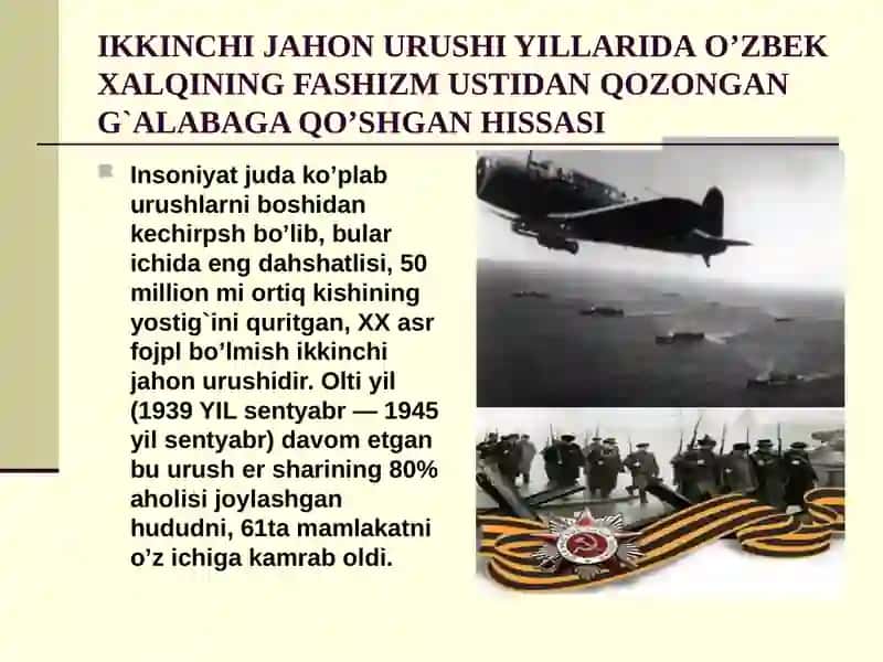 Oʻzbekiston ikkinchi jahon urushi yillarida 1939-1945 4