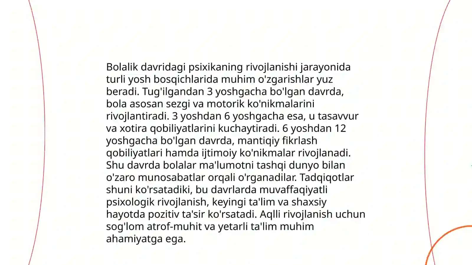 Psixikaning rivojlanishi haqida tushuncha 4