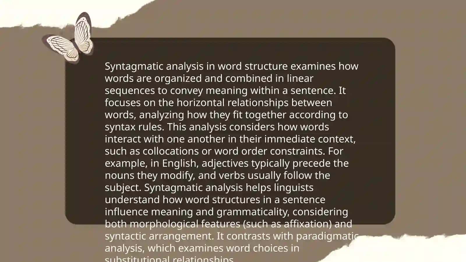 Paradigmatic and Syntagmatic Relations in Lexical Semantics 4