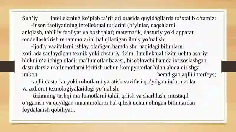 O’zbekiston iqtisodiy rivojlanishining yangi modelida sun`iy intelekt 4