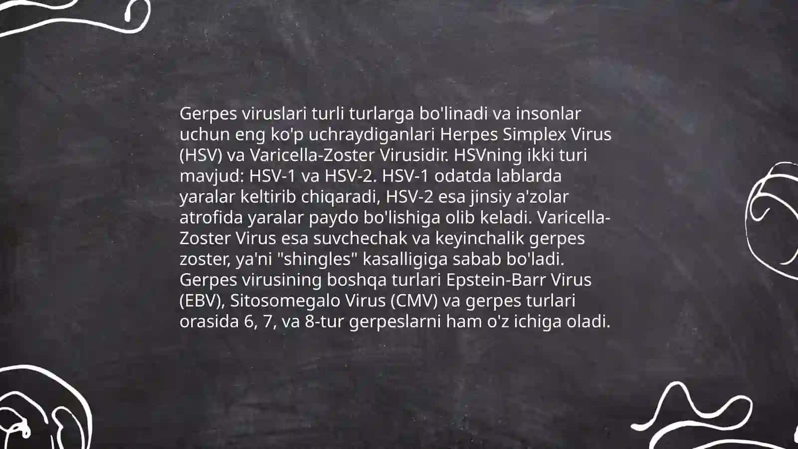 Gerpetik infeksiyalar. Etiologiya, epidemiologiya, klinikasi, diagnostika, davolash 4