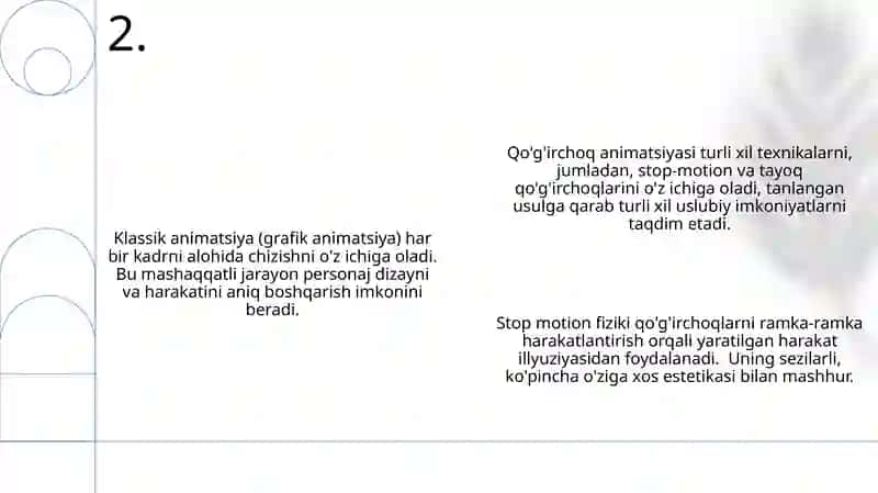 Klassik animatsiya usullari (grafik animatsiya) (qoʻgʻirchoq animatsiya) 4