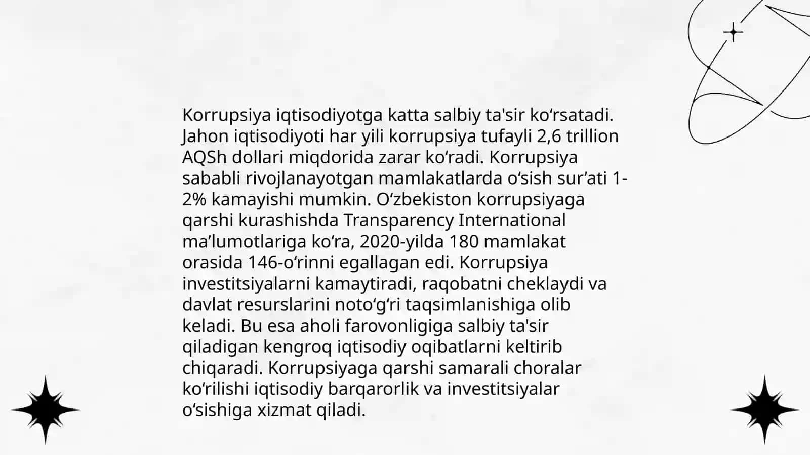 Korrupsiyaning oqibati, mohiyati va uning qarshi kurashish mexanizmlari 4