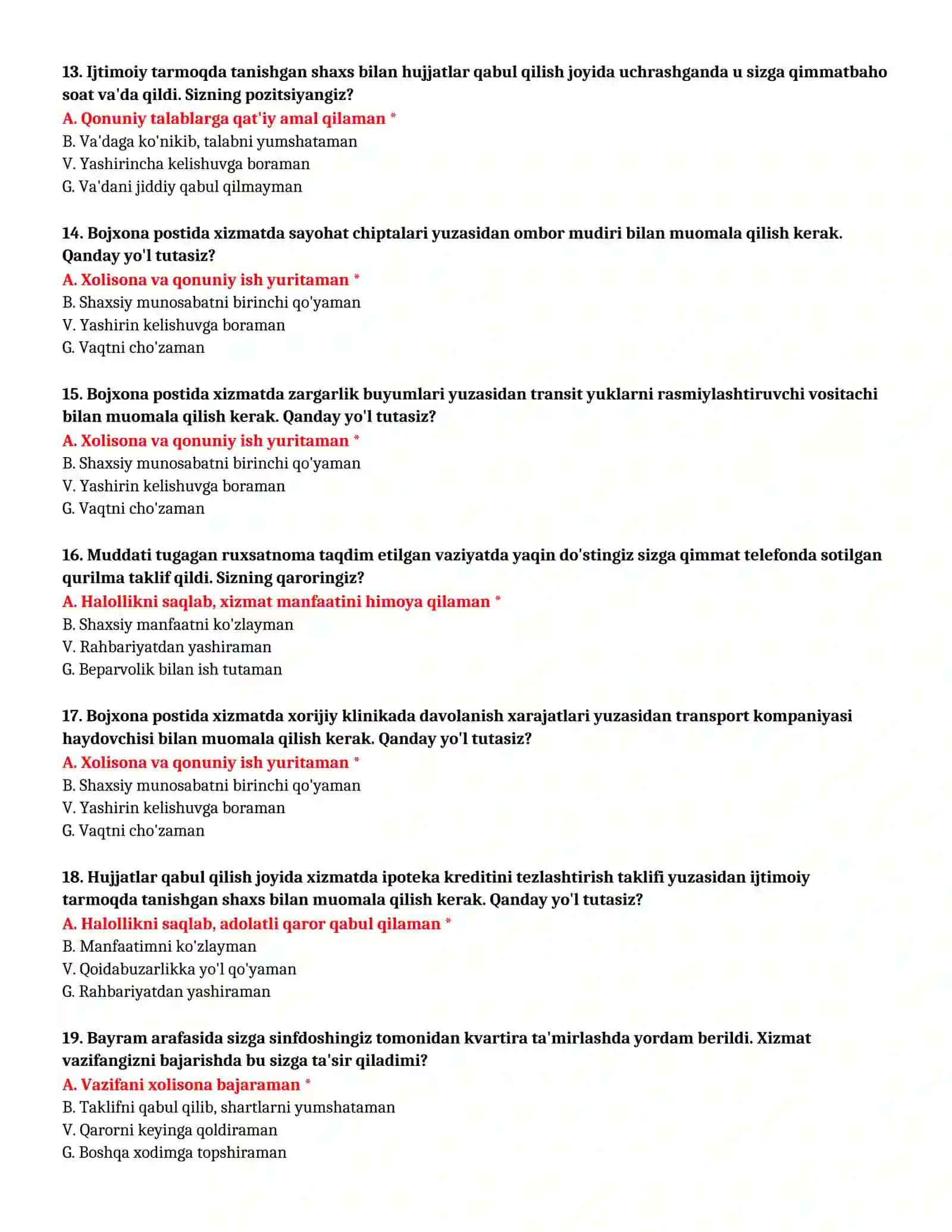 TEST SAVOLLARI (№ 61) 4
