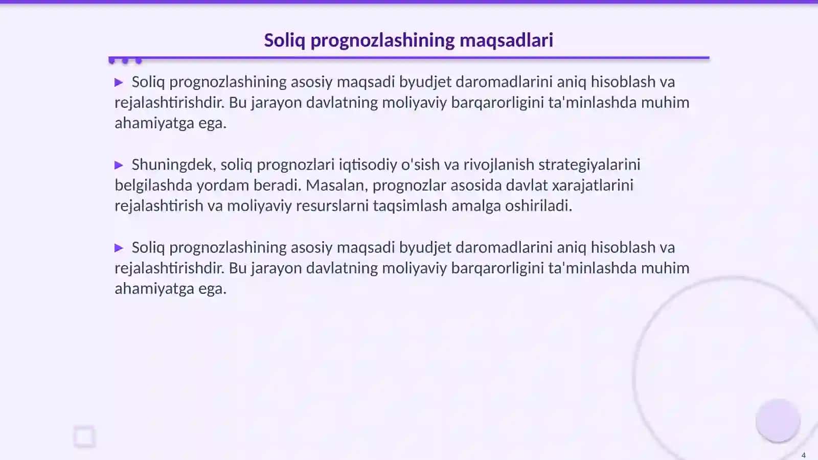 Soliqni prognozlash va rejalashtirish 4