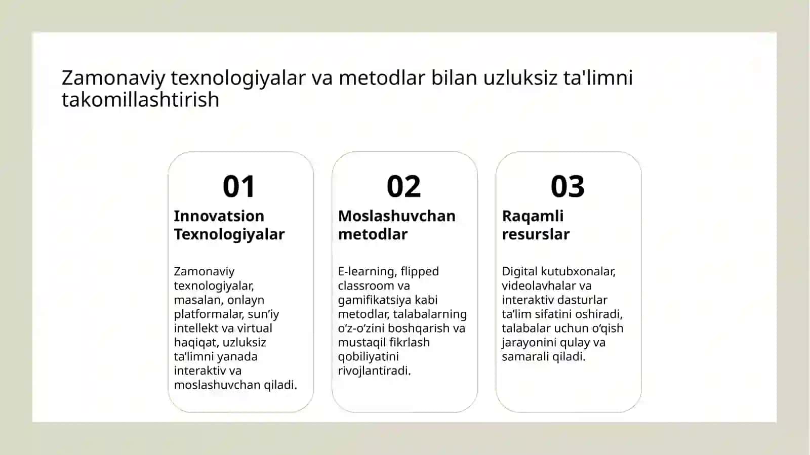 Uzluksiz ta'limdagi tendensiyalar va zamonaviy yondashuvlar 4