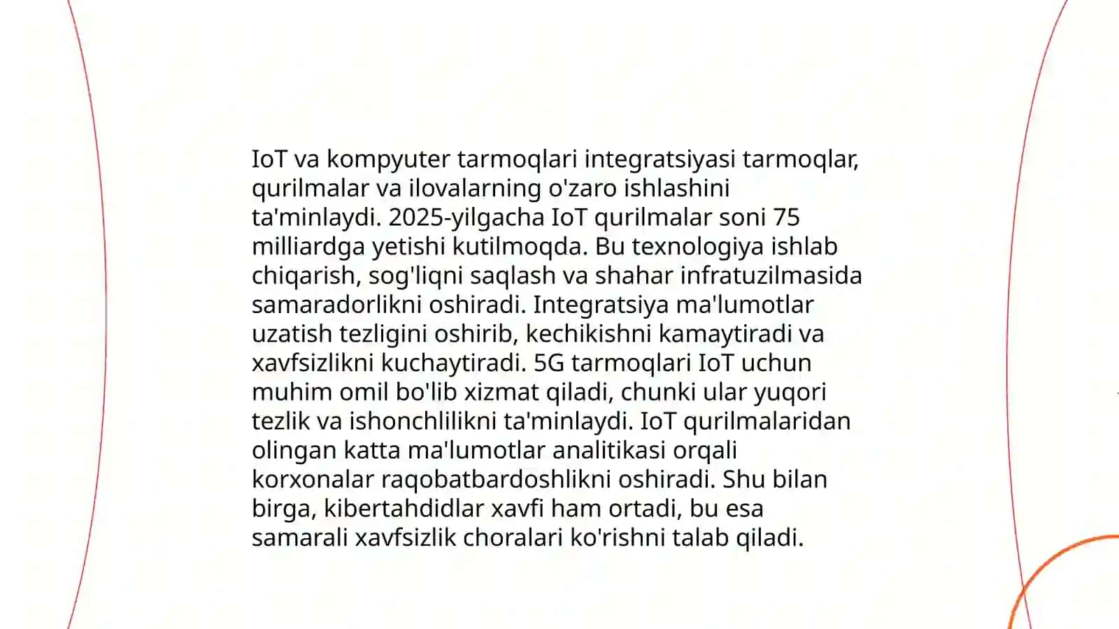 Kampyuter tarmoqlarida IoT tamoillari va qoʻllanilishi 4