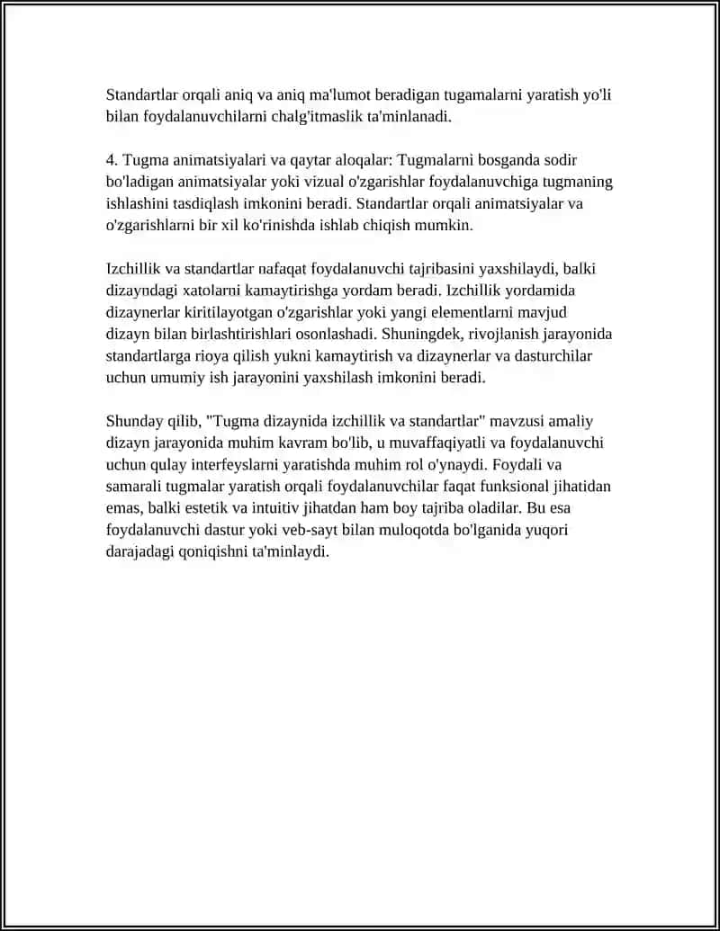 Tugma dizaynida izchillik va standartlar 4