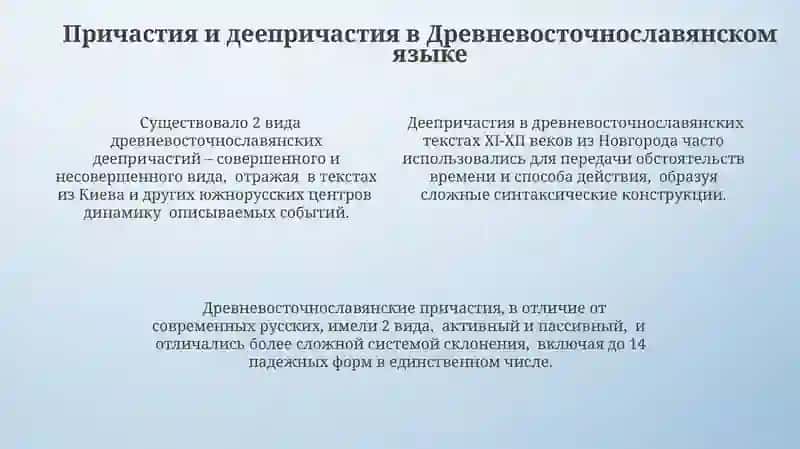 Глагольные категории в Древневосточнославянском языке 4