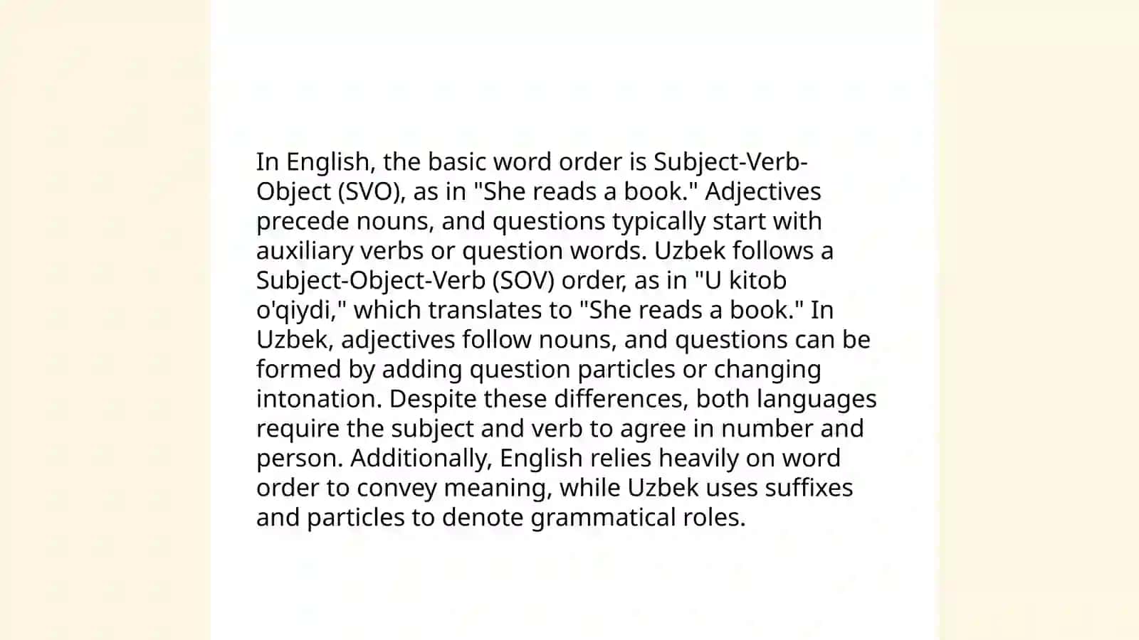 Typology of syntactic level of English and Uzbek language 4