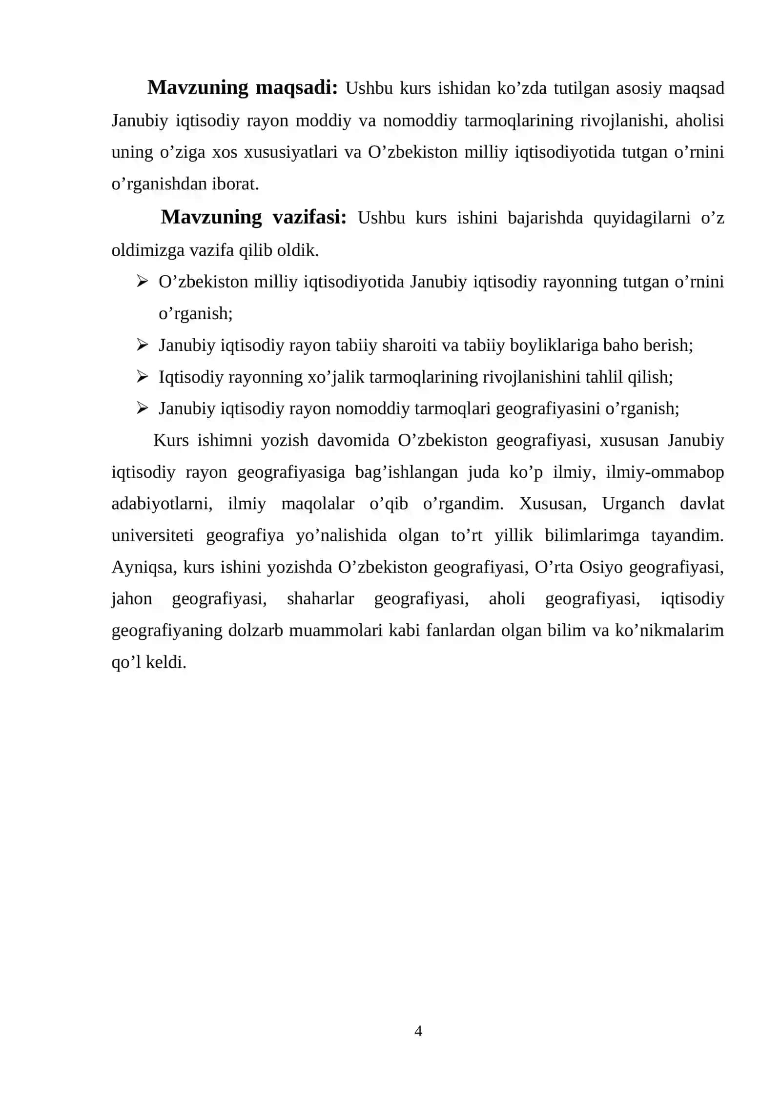 Janubiy iqtisodiy rayoni, aholisi, rivojlanishi va joylashishi 4