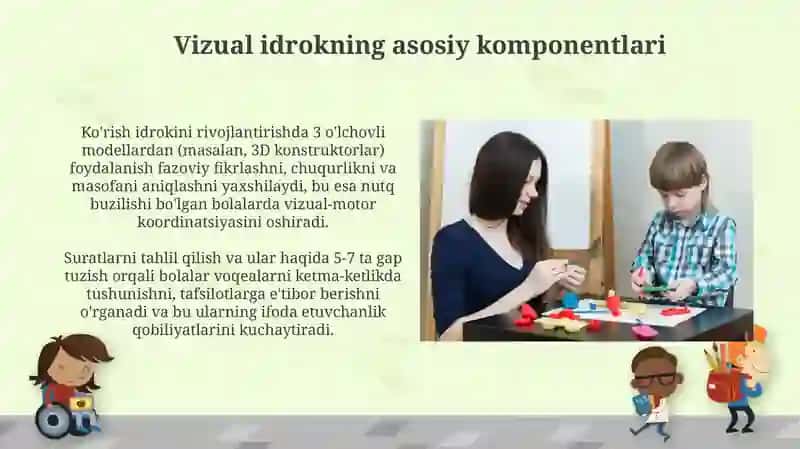 Nutqida nuqsonlari boʻlgan bolalar koʻruv idrokini rivojlantirish usullari 4
