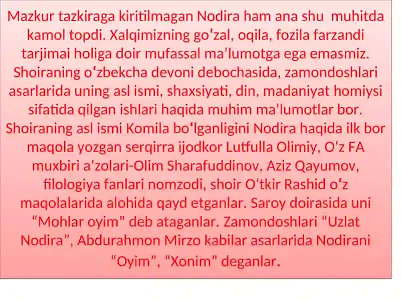 Nodira hayoti va ijodi 4