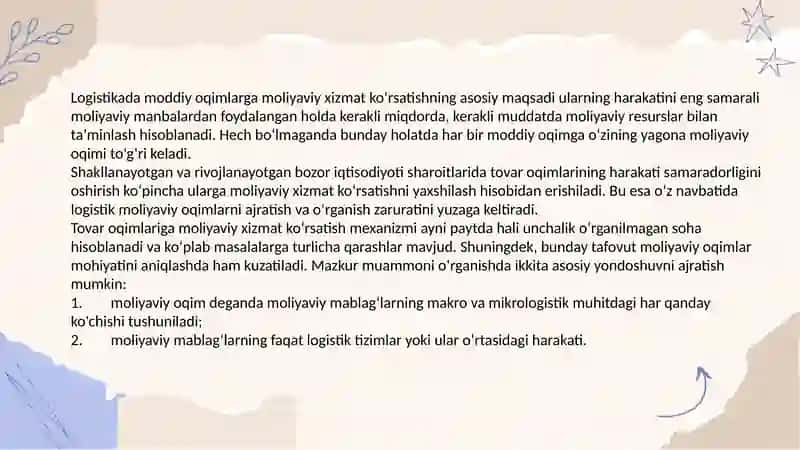 Qishloq xo'jalik  mahsulotlarini saqlashda  logistik xarajatlarni  hisobga olish 4