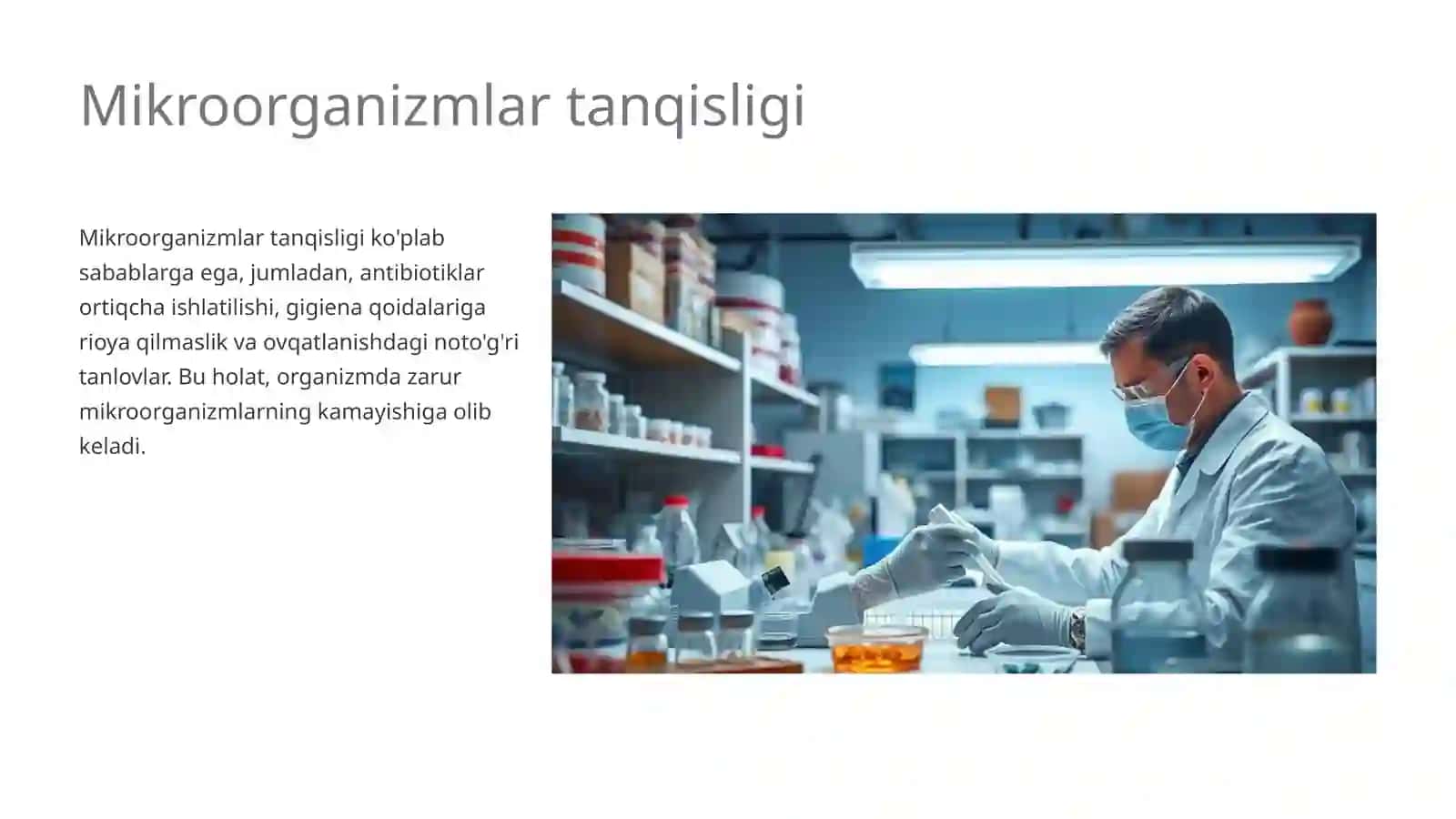 Organizmda mikroorganizmlar tanqisligidan kelib chiqadigan kasalliklar 4