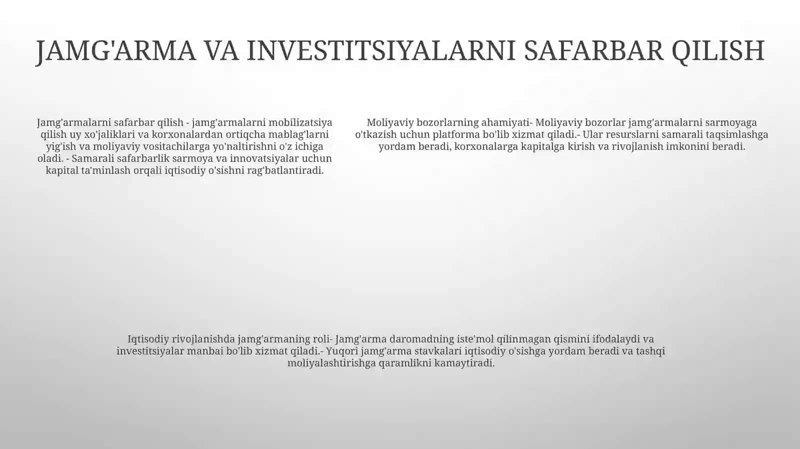 Moliya Bozorining Iqtisodiyotdagi Ahamiyati Va O'Rni 4