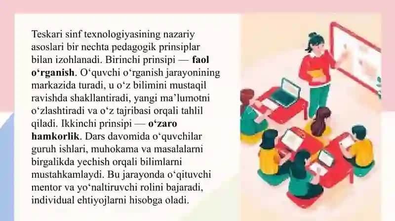 Teskari sinf (Flipped Classroom) texnologiyasini matematika darslarida joriy etish. 4